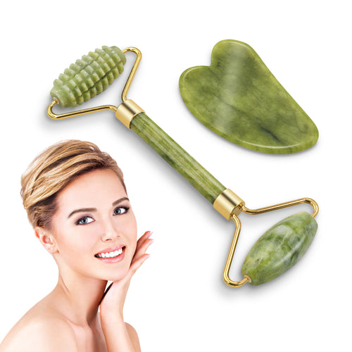 Jade Roller & Gua Sha Face Massage Set