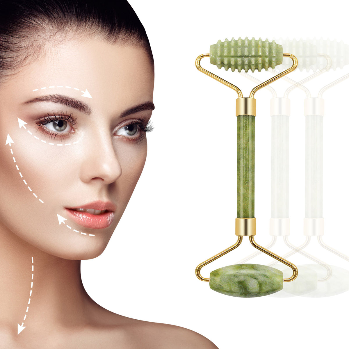 Jade Roller & Gua Sha Face Massage Set