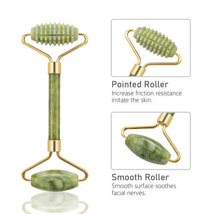Jade Roller & Gua Sha Face Massage Set