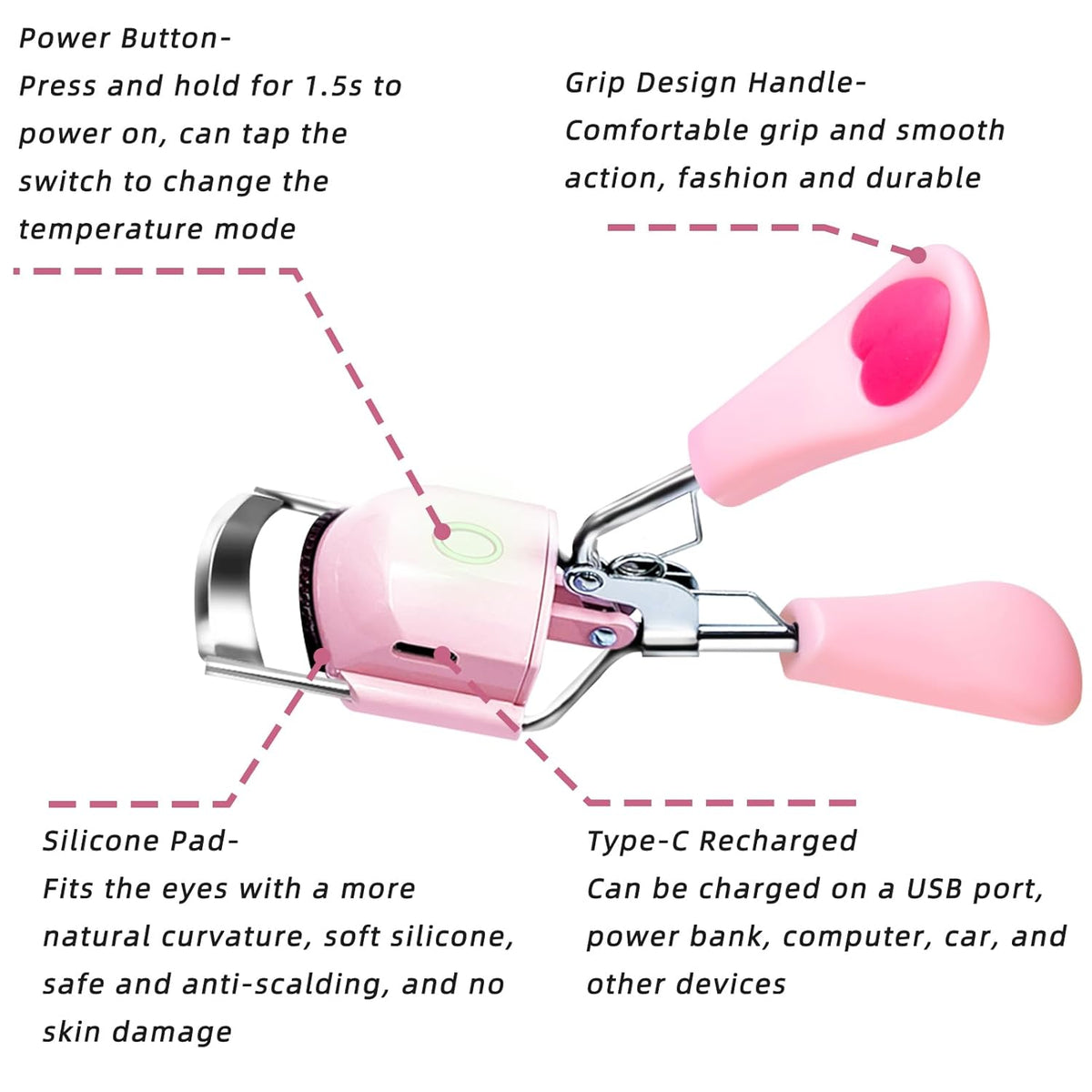USB Rechargeable Heated Eyelash Curler