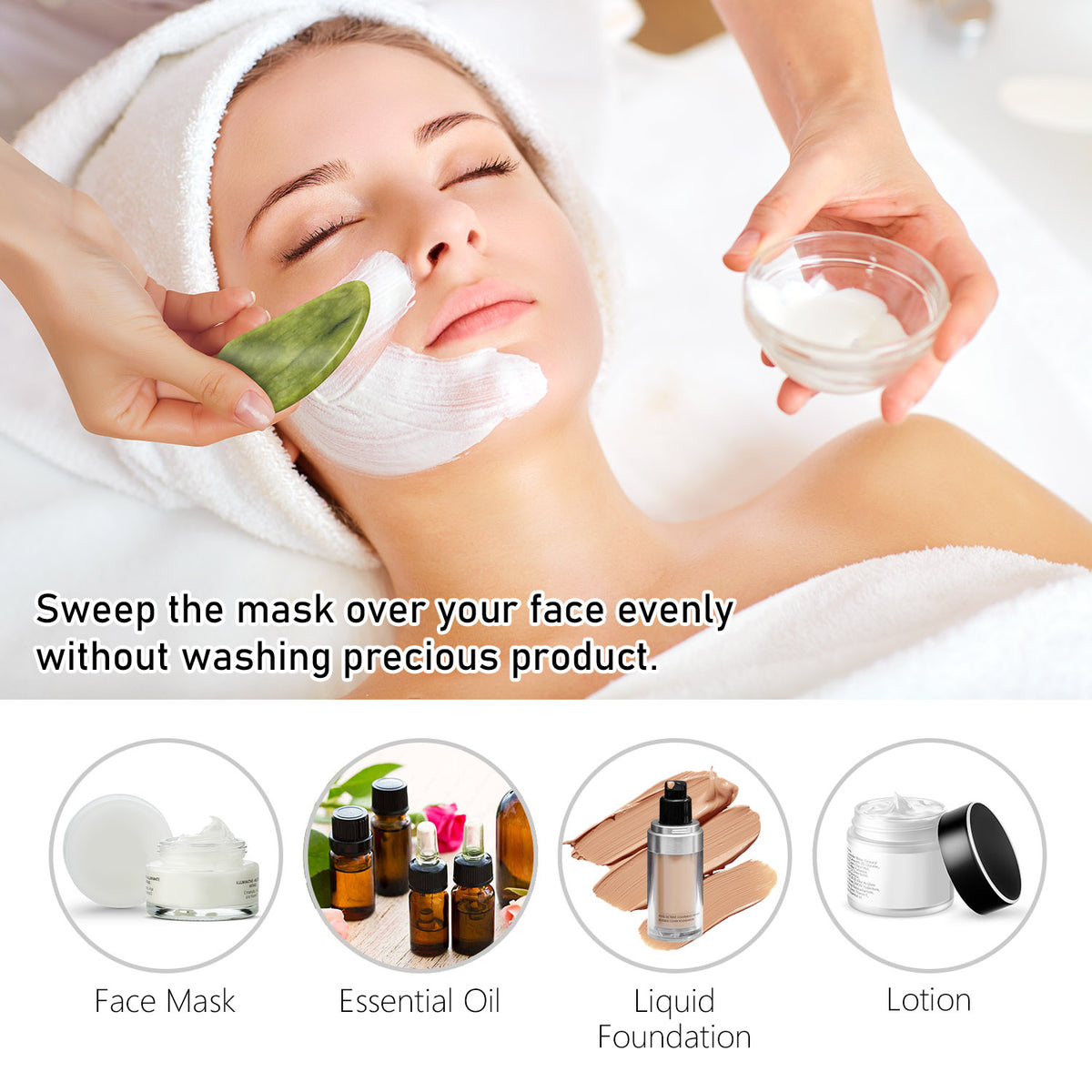Jade Roller & Gua Sha Face Massage Set