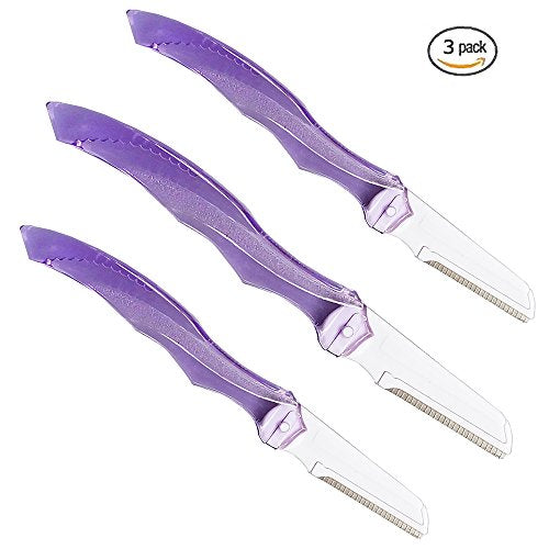 3PCS Folding Eyebrow Razor Kit with Travel Case